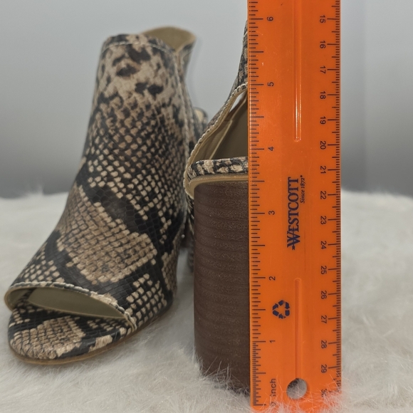 Treasure & Bond Faux Snakeskin Open-Toe Ankle Boots, Size 8.5 - Picture 4 of 10